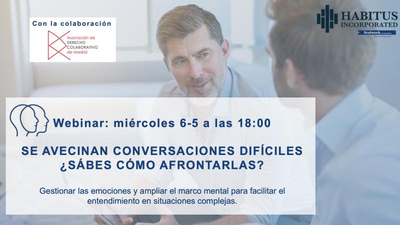 Webinar gratuito el próximo miércoles 6 de mayo con <a href="/HabitusEsp/">DP consulting & Training</a> :