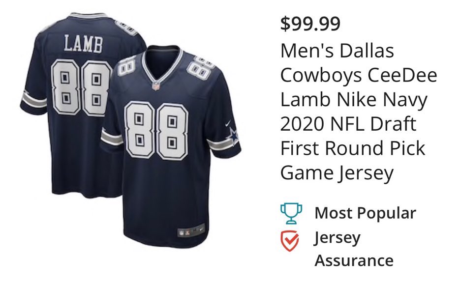 Dallas Cowboys CeeDee Lamb #88 Nike Navy Game Replica Jersey