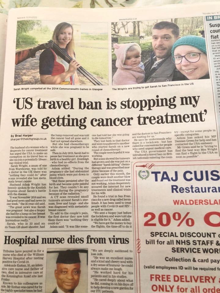 save_sarahgray's tweet photo. @LyddAirport @PaulMcCartney can you get Sarah to San Francisco for life saving cancer treatment? @CytoDyn #Leronlimab #savesarahgray https://t.co/IgM4xtrU4S