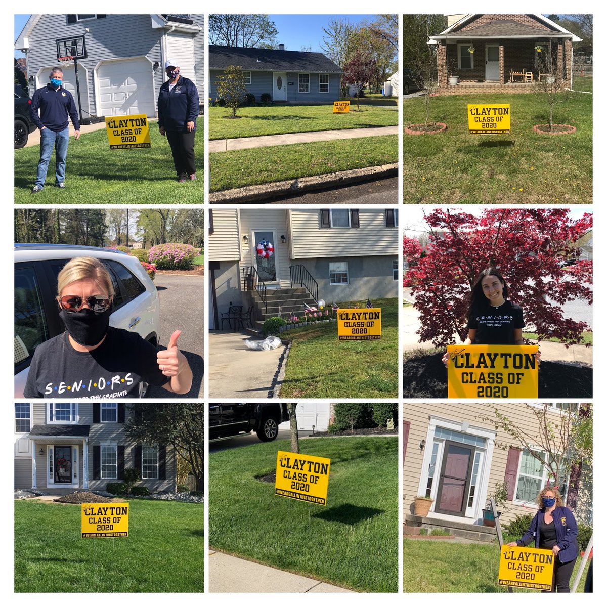 CPSNJ's tweet image. On Tuesday, April 28th, Clayton HS Seniors woke up to lawn signs placed on their lawn by Clayton HS Administration and Staff.