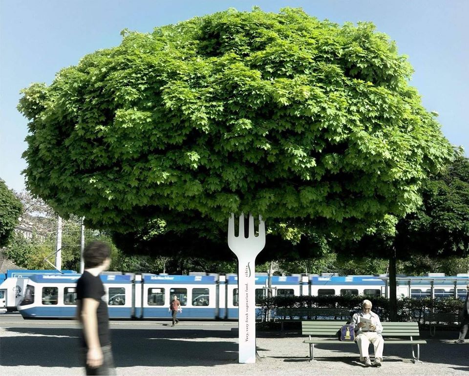 MadUMarketing's tweet photo. A creative ad for a vegetarian restaurant.
#MadUponMarketing https://t.co/UScpqEyRJ6