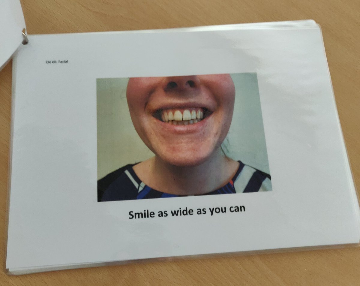 SLTGabby's tweet photo. Me and my colleagues have found it difficult to complete oromotor/cranial nerve exams with surgical masks on, as it takes away the ability to model the instructions we give to patients. So we decided to make a new (cleanable) visual - with yours truly as a the model! #mysltday https://t.co/IbVQj3VlN8
