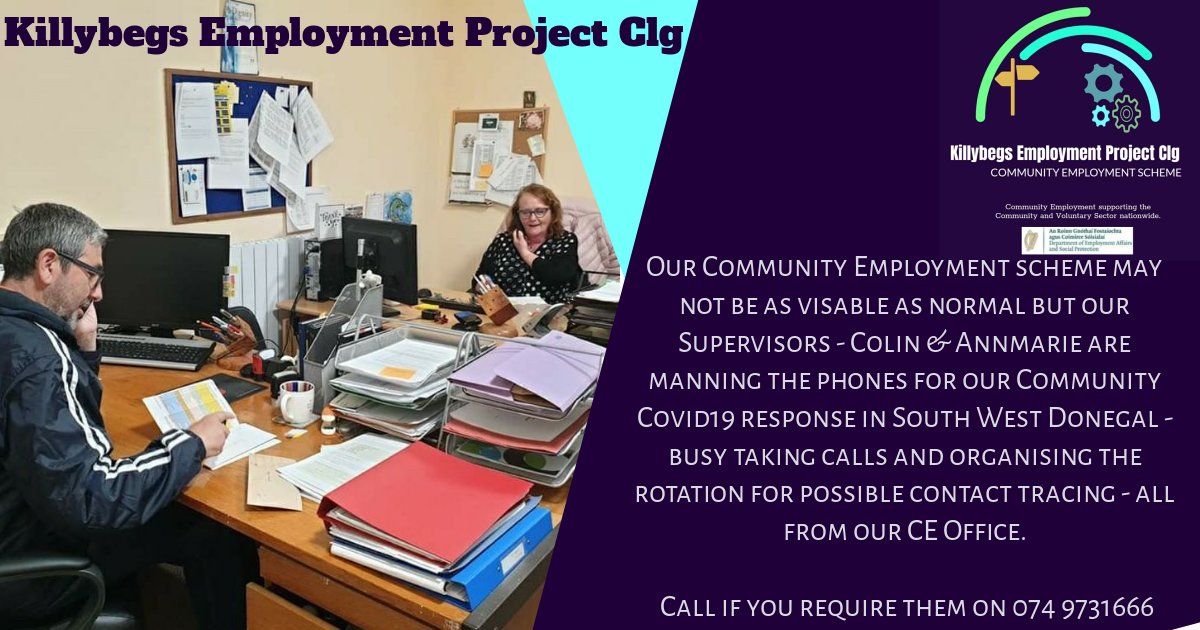 CESupervisor's tweet photo. Well done to our #Donegal colleagues Colin and Annemarie answering #communityresponseIRE in South West Donegal. #cesupervisors @dgldemocrat @DonegalDaily @HighlandNews @katydaly2012 @SIPTU @welfare_ie @PearseDoherty @PadraigMacL https://t.co/DkBMcF7q5e