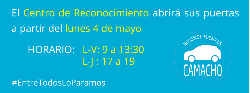 centrocamacho's tweet photo. El Centro de Reconocimiento abrirá sus puertas a partir del lunes 4 de mayo.

HORARIO:   
L-V: 9 a 13:30
L-J: 17 a 19

#EntreTodosLoParamos https://t.co/VBFcHZoFFW