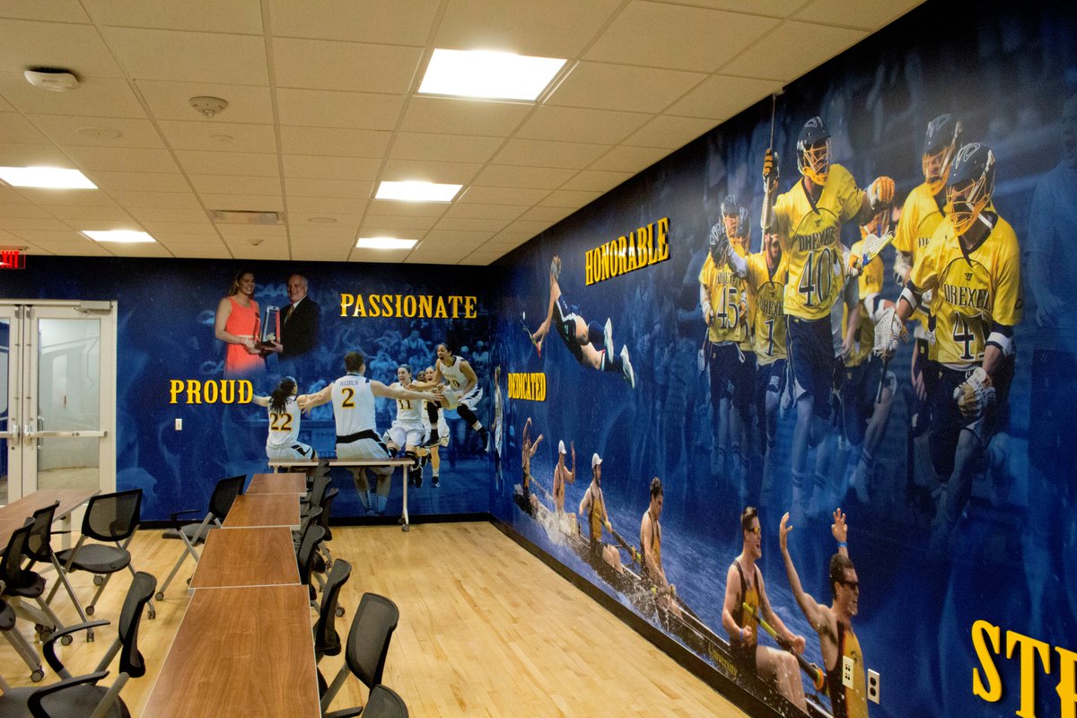 Marketechs's tweet photo. Starting off our throwback series, we're featuring an expansive project from a partnership with @DrexelUniv  a few years back. Check out some of the highlights from the impactful branding implemented throughout the Daskalakis Athletic Center #firstimpressionsmatter @DrexelDragons https://t.co/VoOLZI2FZS