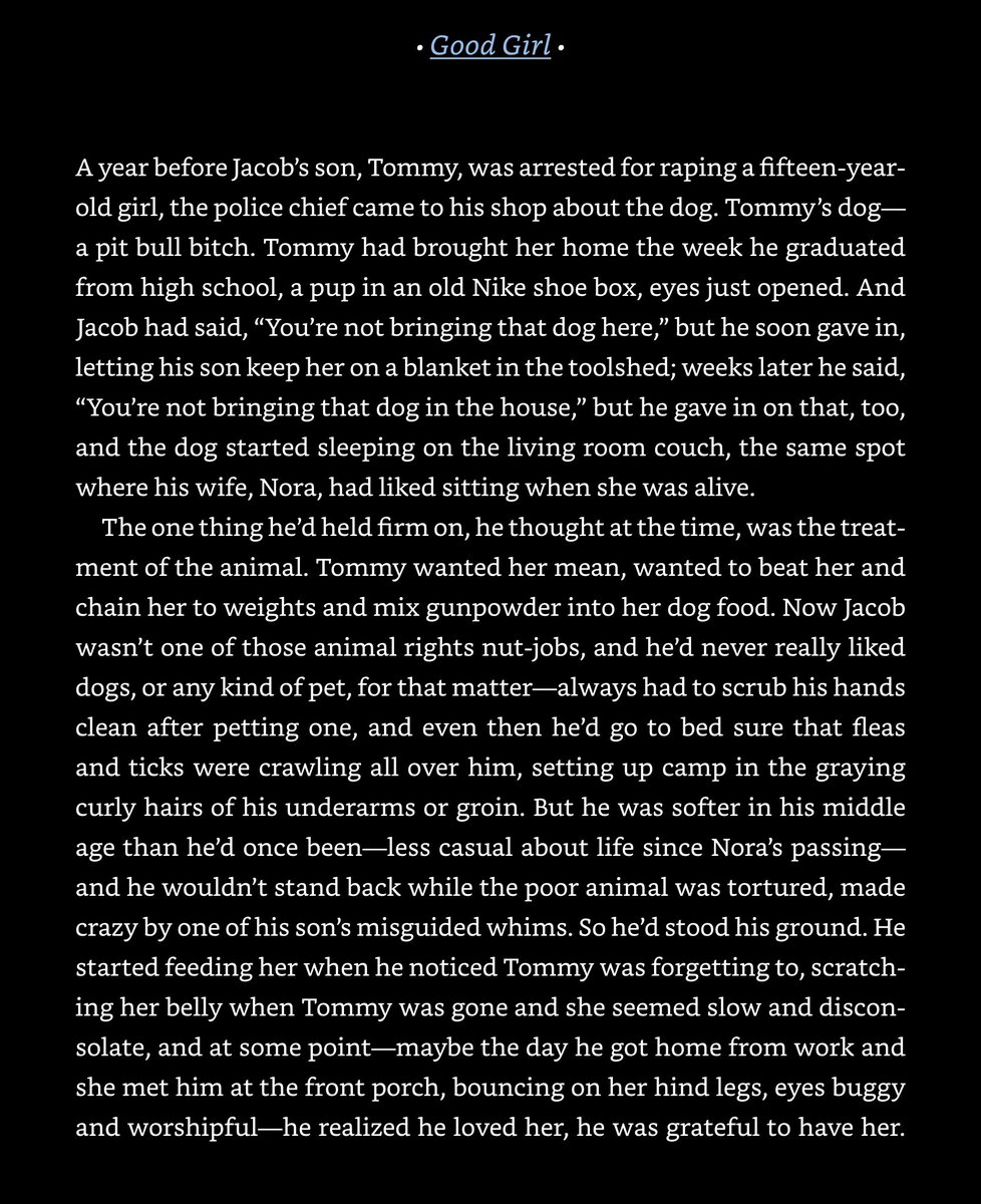 4/30/2020: "Good Girl" by  @Holgodjon, the opening story of her 2009 collection GIRL TROUBLE, published by  @HarperPerennial. Available online at  @CalMorgan's Fifty-Two Stories:  http://www.fiftytwostories.com/?p=617 