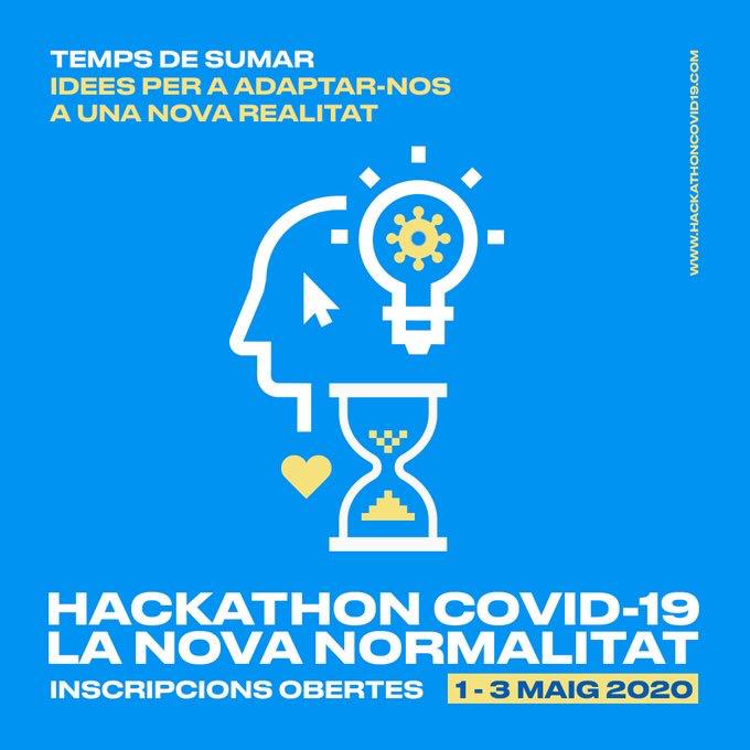 matarocat's tweet photo. De demà a diumenge se celebra la "Hackathon Covid-19, la nova normalitat" @tech4futures, l'esdeveniment online que busca productes i serveis per millorar la nova realitat! 
💡80 mentors i experts de diferents àmbits
‼️Últim dia per inscriure's 👉https://t.co/62Hkg1butU https://t.co/uP6ug7zwEf