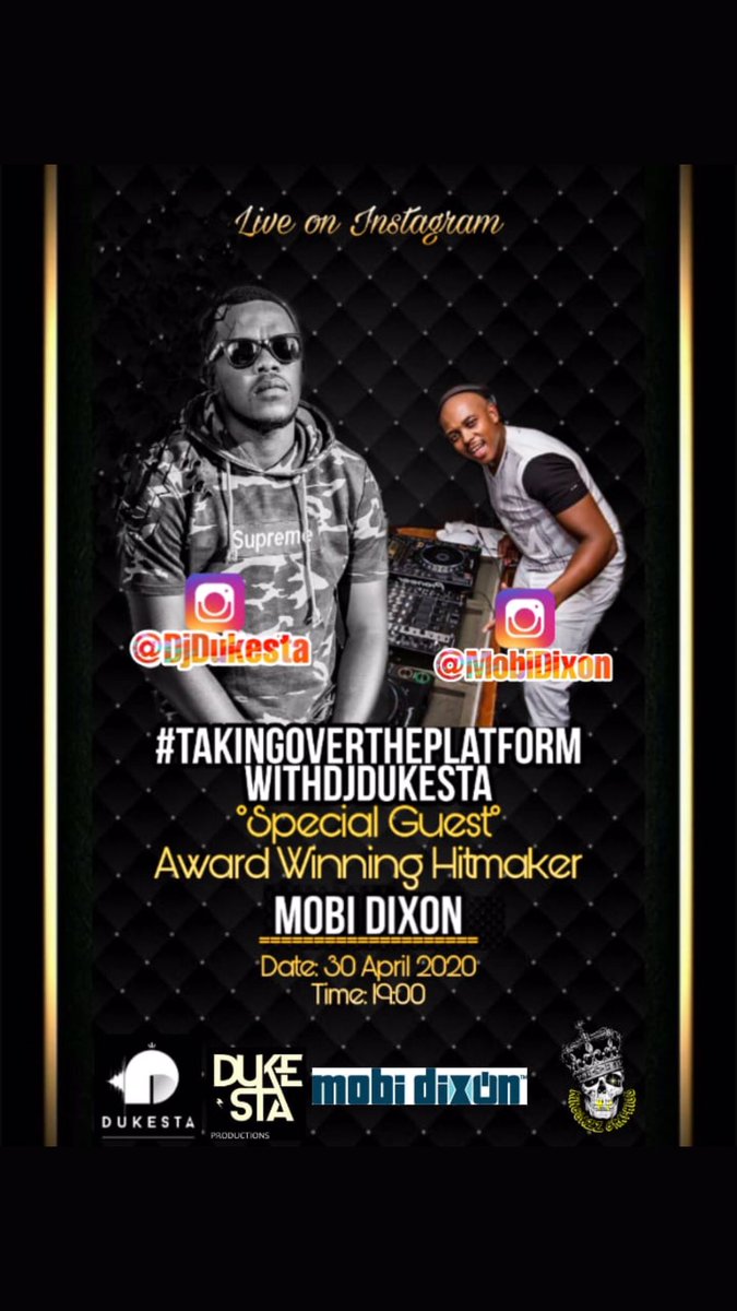 DjDukesta's tweet photo. One Hour To Go. #TakingOverThePlatform feat: @mobidixon as our guest. Log in on Instagram we will be LIVE. I just canโt wait for him to share his story with you. Itโs a very rich and inspiring story that I feel like every aspiring Dj needs to hear. 7pm on Insta we are LIVE. https://t.co/j9oBTRDYMr