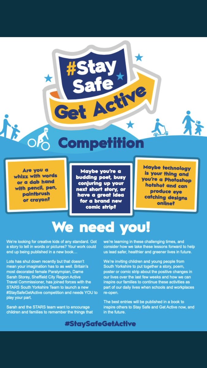SYStarsBarnsley's tweet image. With the weekend approaching, and ideas of how to keep the kids amused running low, why not get involved in our competition?! Whether it be, cycling, scooting, walking your dog or playing tennis in the garden, let us know how you&apos;ve been staying active! #StaySafeGetActive