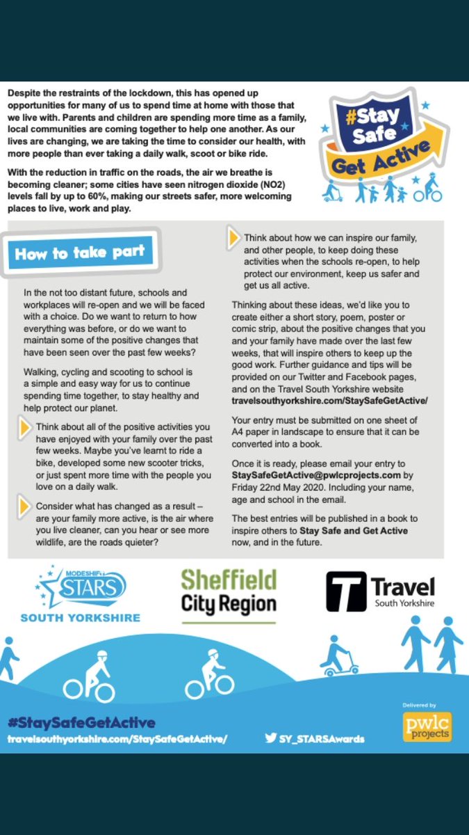 SYStarsBarnsley's tweet image. With the weekend approaching, and ideas of how to keep the kids amused running low, why not get involved in our competition?! Whether it be, cycling, scooting, walking your dog or playing tennis in the garden, let us know how you&apos;ve been staying active! #StaySafeGetActive