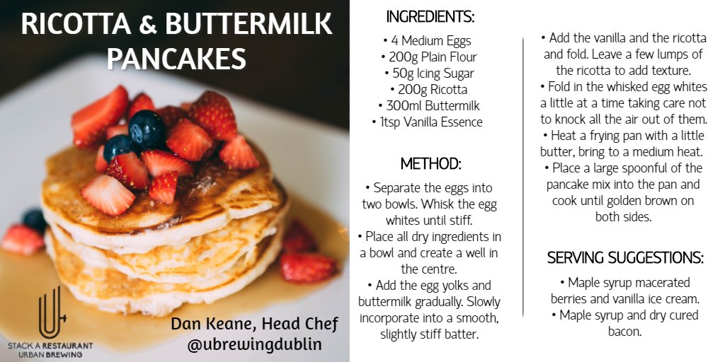 ubrewingdublin's tweet photo. Here is a recipe for you! 🥞 Any Tuesday can be Pancake Tuesday, and everyone knows that normal food rules do not apply during #Lockdown... https://t.co/5fs5ZFaxVu