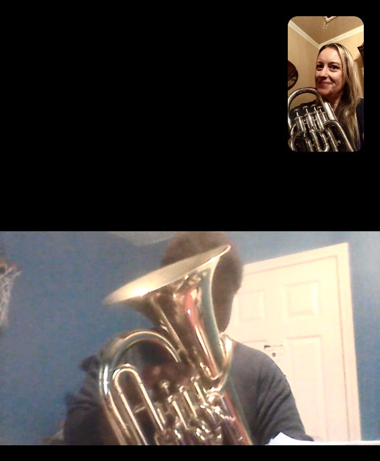 JoannaHersey's tweet image. The final lessons today as we close out #springsemester2020 😀🎶🌟#uncptubaeuph #letsplayscales