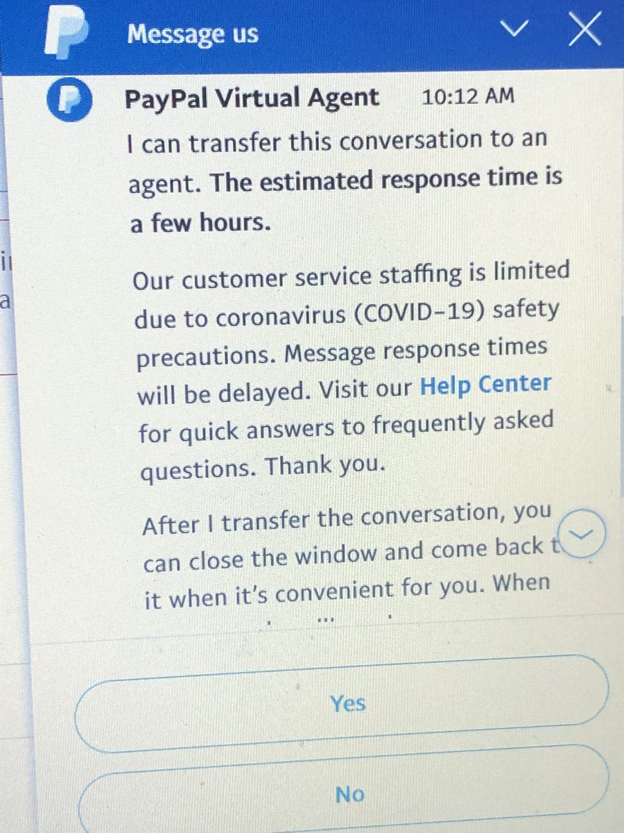 zippstar's tweet photo. @AskPayPal cheers PayPal. Not very helpful, especially when you then logged me out and told me messages weren’t available. Can’t get through to a real person on the phone and your virtual agent can’t help me. 🙄 https://t.co/59unsyrJrI