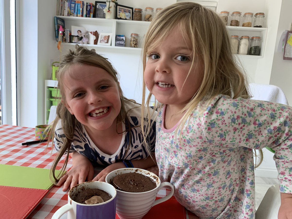 kmfreeman77's tweet photo. @ElmridgeSchN Delia has been very busy (with her big sister Edith) after learning how to make cake in a cup 😃 https://t.co/kqy5FFGqlN