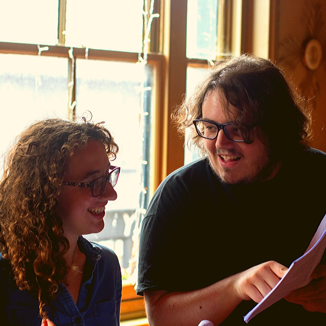 PFrogTheatre's tweet photo. It's #ThrowbackThursday here at Paradoxical Frog HQ (aka our director's house)

This week, we're remembering the time Cormac taught Nadia how to read. https://t.co/Fdid6sdy4v