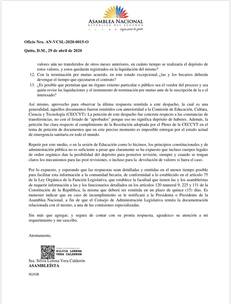Silvia_VeraC's tweet photo. #BecariosAbandonados 
La poca claridad en los términos y condiciones tras “terminación de contrato por mutuo acuerdo” propuesta por @FomAcademico motivaron la solicitud de un informe que especifique los mismos.Esta información es necesaria para la toma de decisión de los becarios https://t.co/ZcHTFhnswp