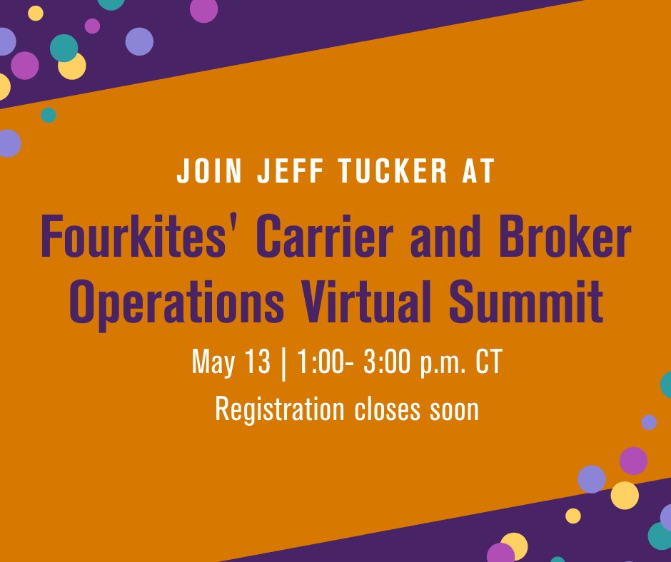 TuckerCompany's tweet photo. Join our CEO, Jeff Tucker, on May 13 from 1-3 p.m. CT for a virtual panel discussion on how carriers and brokers can drive business efficiency and growth in the face of the current economic challenges. Register for the virtual summit here: https://t.co/eEVxp4Pit7 https://t.co/LBQlBeXj1e