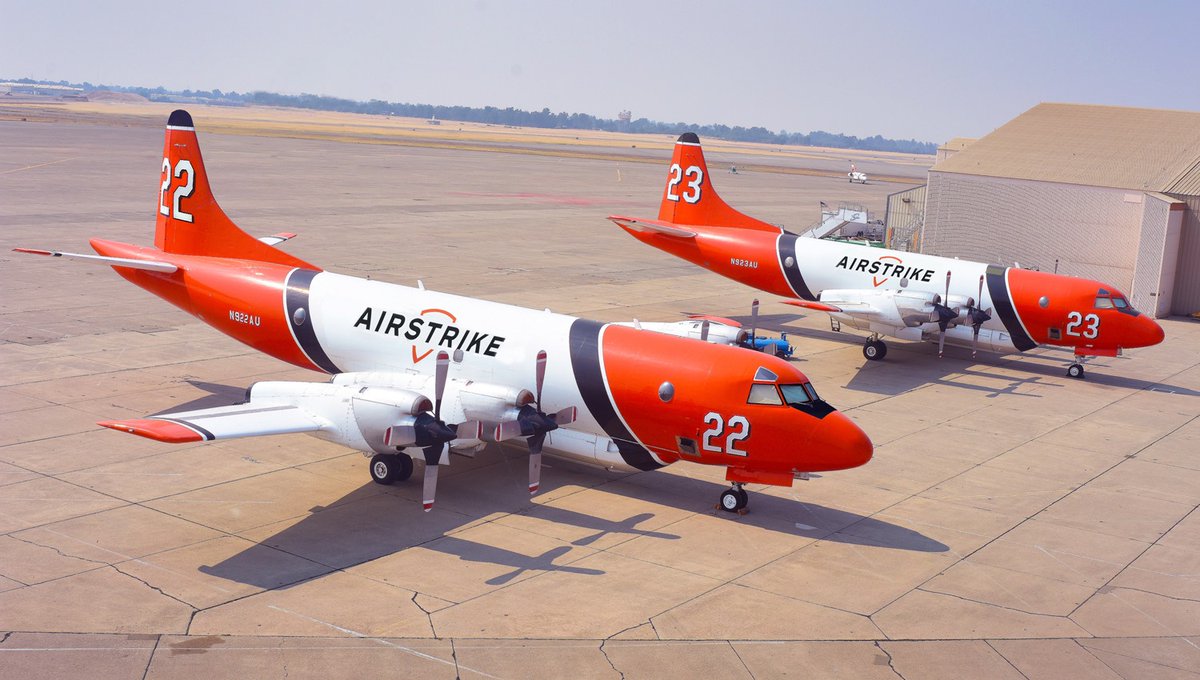 eulfred's tweet image. AirStrike double sa flotte de P-3 ex-Aero Union en intégrant le Tanker 22 appartenant, en fait, à Buffalo Airways. Les deux appareils sont opérationnels pour la saison des feux à venir. Ils sont basés à Sacramento McClellan. 

(Photo : AirStrike).

#Icepilot #Firebombers