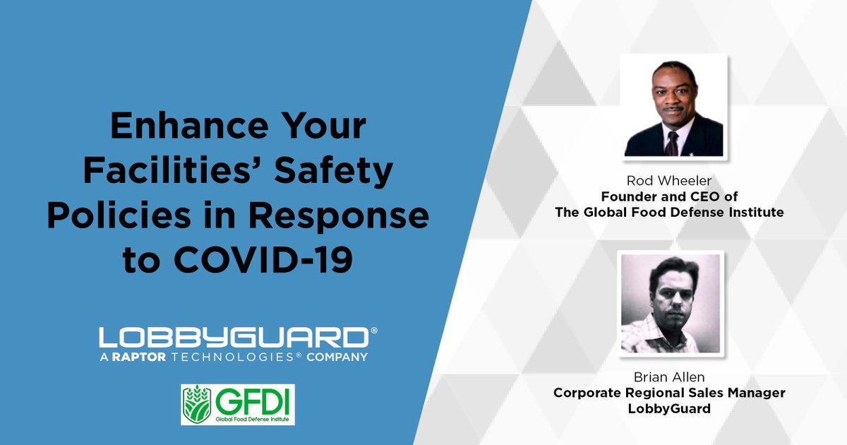 It is not too late to join today's webinar at 12 pm CDT with <a href="/rodwheeler/">rod wheeler</a>, founder and CEO of the Global Food Defense Institute. Register to hear #bestpractices and key considerations in regards to the #coronavirus as you reopen your facilities: bit.ly/3bICeCn #COVID19