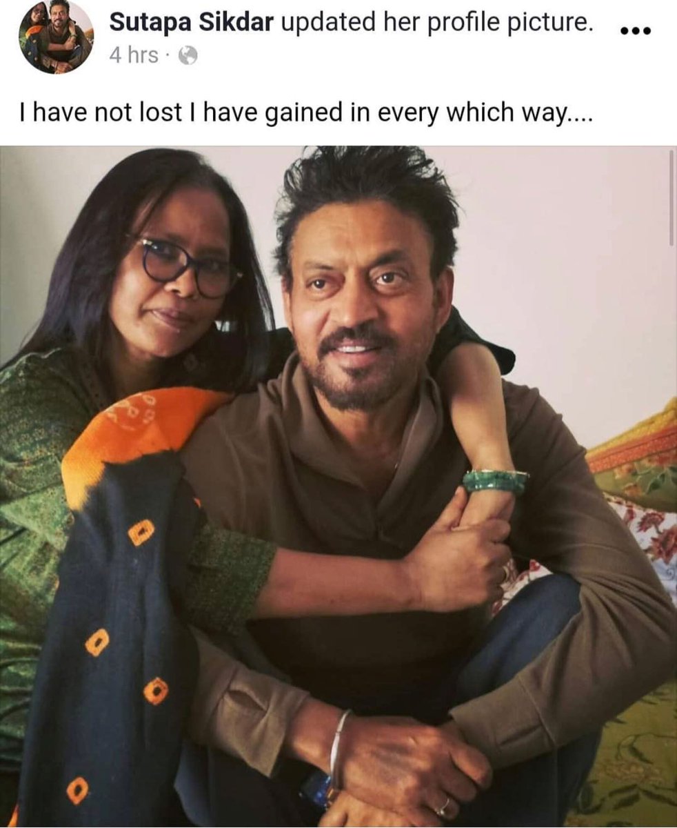 Class act! #IrrfanKhan’s wife #SutapaSikdar is a true inspiration when it comes to dealing with a loss of someone special.  #RipIrrfanKhan