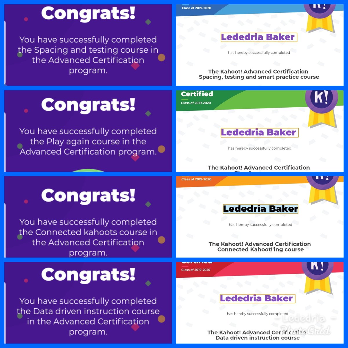 lededria's tweet photo. Couldn't sleep last night so I decdied to finish up my @GetKahoot certification. It was some great info. #alwayslearning @LeinkaufE https://t.co/na3eNIJaRO