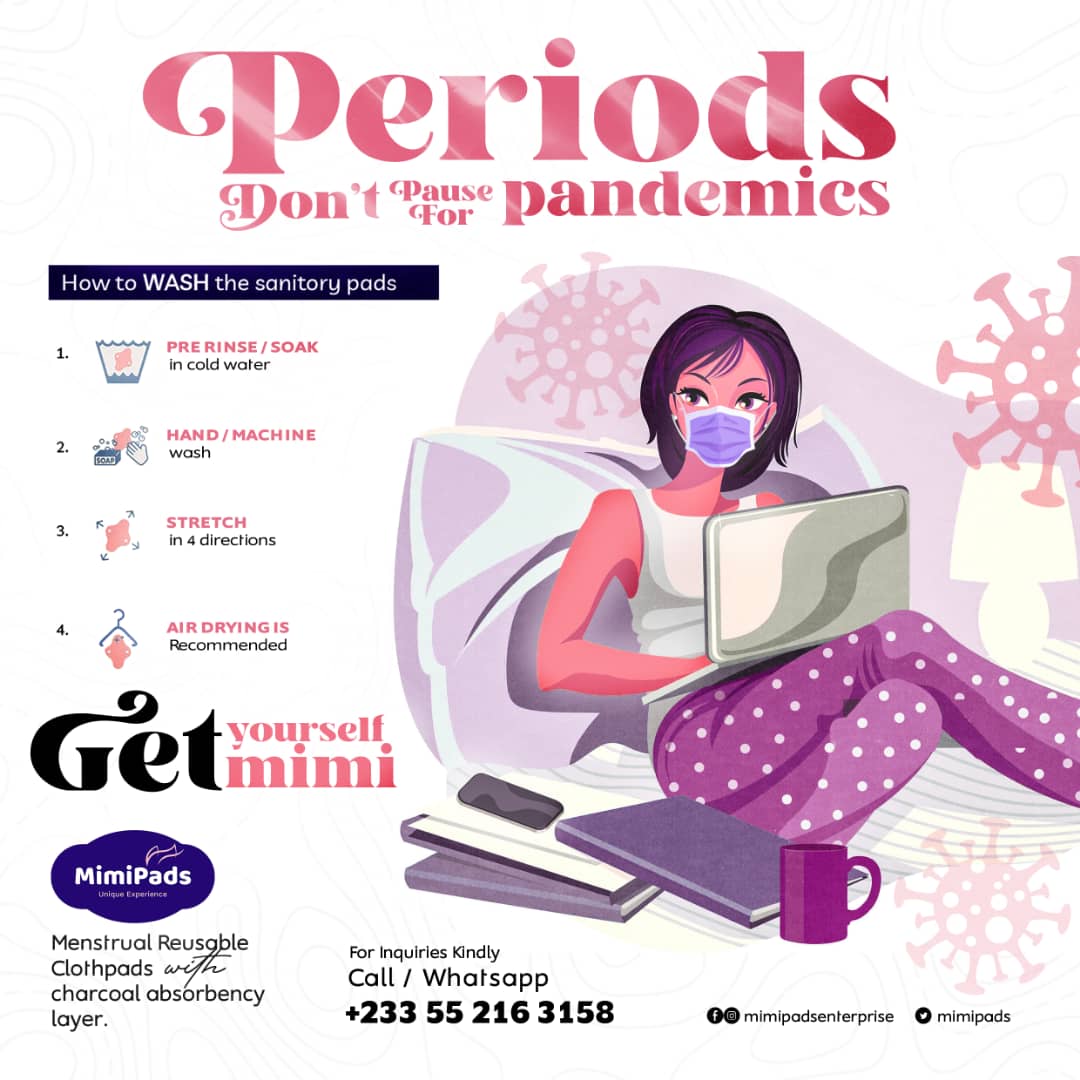MimiPads's tweet photo. Did You Know - Reusable pads are sustainable and allow girls to wash and reuse them rather than having to buy disposable pads every month? 
Get a reusable pad from #Mimipads during this Pandemic. Contact us on 0552163158 #PeriodMatters #Mimimpads 
#menstruationmatters
#Reusable https://t.co/ntl4ByuOmQ