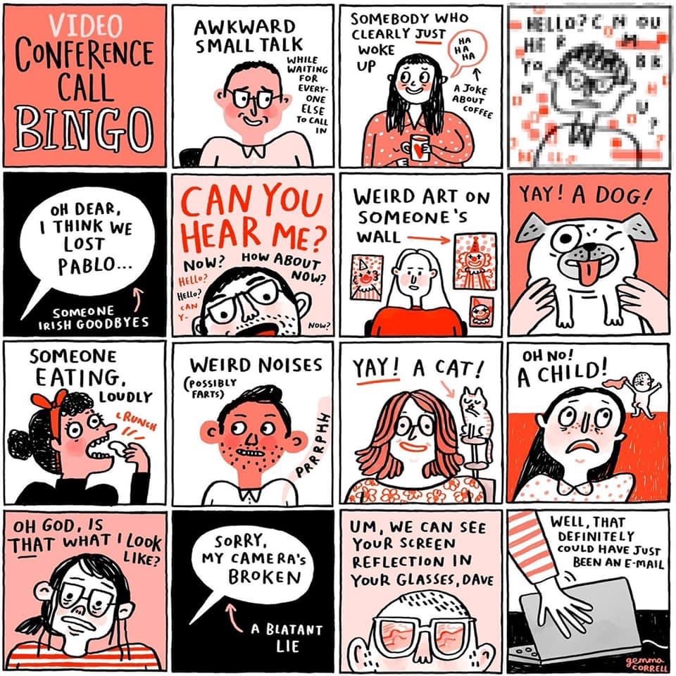 RotaMaster's tweet photo. How many of these can you tick off this week? #conferencecallbingo #Zoom #remoteworking #wfh #workfromhome #bingo #homeschooling https://t.co/7RpbyMAZJS