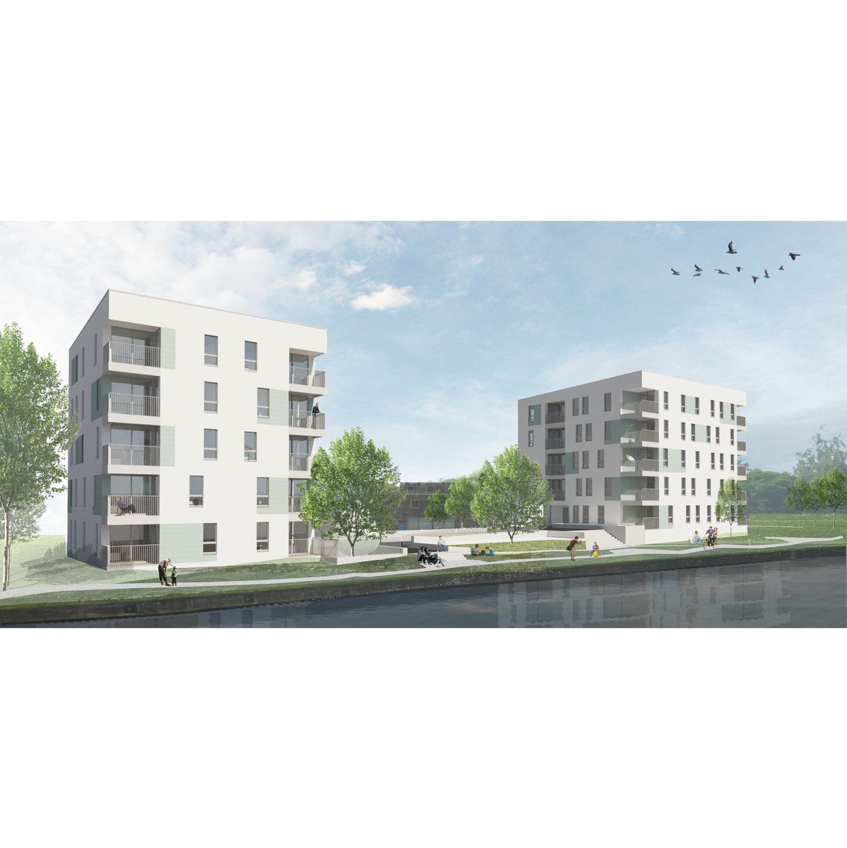 GroepIII's tweet image. Straks starten we in Harelbeke met de bouw van deze twee bouwvolumes. 
De vergunning werd verleend! 

Het betreft een sociaal huisvestingsproject, waarbij de 29 woonentiteiten verhuurd zullen worden door 'Ons Huis'.