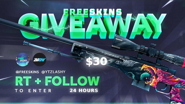 YtZlashy's tweet photo. 🎁AWP Hyper Beast FT $30🎁 #CSGOGiveaway 

To Win:
✅Retweet + Like
✅Follow @YtZlashy &amp; @freeskinscom 
✅Earn free skins: https://t.co/MerV5tKZUQ

Winner will be picked in 24Hours!⌛️ GL Everyone!🍀 https://t.co/mIHA7dVhRu