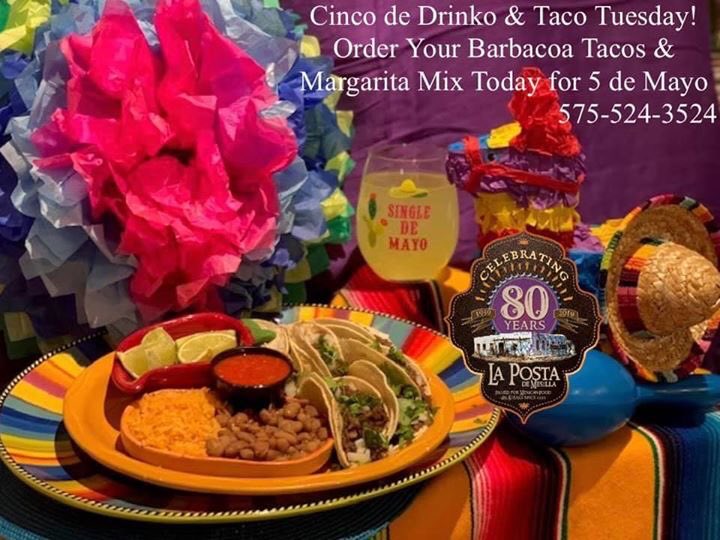 Are you ready for Cinco de Mayo....? Get your drink and taco on! 18 Barbacoa tacos with all trimmings, Beans, Rice, Salsa, 1 quart of Margarita mix to include 2 free Parrot Cups all for $42.95. Order by calling 575-524-3524 #eatlocal #cincodemayo #cincodedrinko #tacotuesday