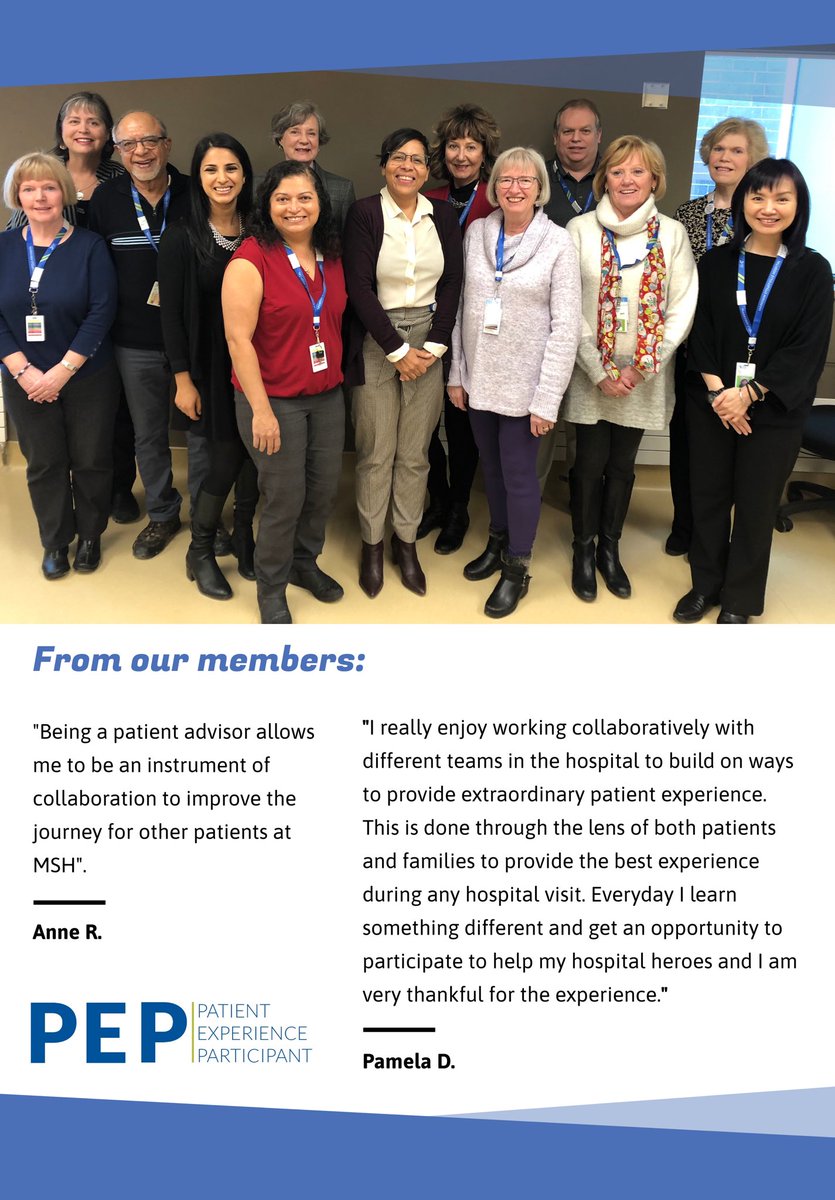 MshSafety's tweet photo. Patient Experience Participants (PEPs) are one of our most valuable assets @MSHospital! They bring #patientperspective to life through dedication to hospital councils, working groups & projects👍🏻
See what they have to say below ⤵️ #PXWeek #PXWEEK2020 @BerylInstitute @pameladvis https://t.co/sIXtP0WayB