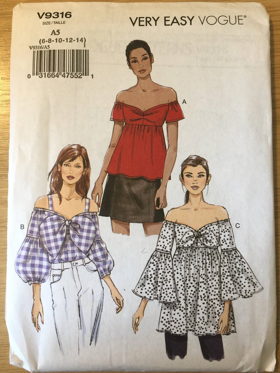 WatsonsVintage's tweet photo. TAKE A PEEK AT THIS FABULOUS VOGUE SEWING PATTERN in my #etsy shop: Uncut 2018 'Very Easy Vogue' Sewing Pattern No V9316 for Misses' semi-Fitted Tops in 3 Variations - In Sizes 6-8-10-12-14 - Supply Pattern https://t.co/79JSCk2HOr #Vogue #VeryEasySewingPattern #LadiesTops #6-14 https://t.co/uBSXsLwjNK