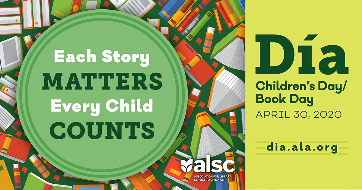 ¡Feliz Día! Happy Children's Day/Book Day! #día2020 "Each Story MATTERS, Every Child COUNTS" 📚 Let's celebrate children, families and literacy! Find out more at dia.ala.org #sharebookjoy #chccslibraries