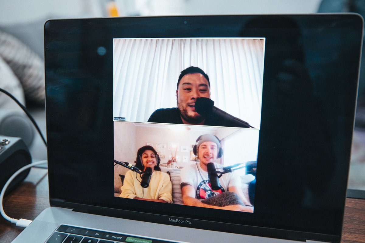 ArmchairExpPod's tweet photo. It’s a very tasty Thursday at the Armchair Expert! We have @davidchang (founder of the Momofuku restaurant group and TV personality) on the podcast today to talk about life, mental health, FOOD and the nexus of all three. Please enjoy!!! 🍒🍒🍒 @momofuku https://t.co/bkYyhQk7RC