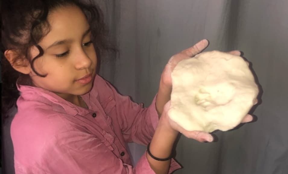 KIPPNYC's tweet photo. Check out #KIPPInfinity fourth grade scientist Ariana and her furry lab assistant as they work together to make an impression fossil. #STEM 
#KIPPNYC #KIPP https://t.co/1NmYglLk9p