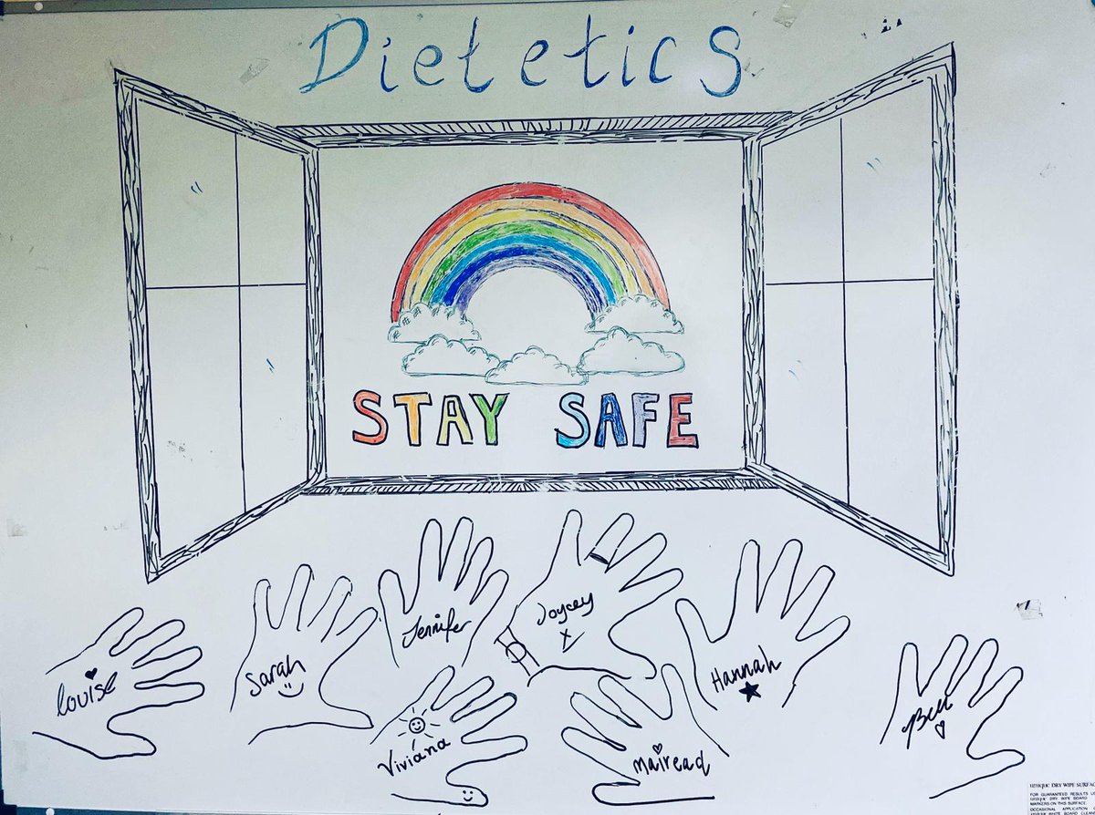 keeganRD's tweet photo. When your clinic room becomes a temporary office for staff for social distancing but doesn't have a window, you make your own to keep each other smiling 🌈 #staysafe @HarganJennifer @Hannahreid89_RD @nicolab55228450 @Louisewhitelaw4 @joycemcarthur2 @SarahGray_RD @NHSLDietetics https://t.co/mitzdvnLDS