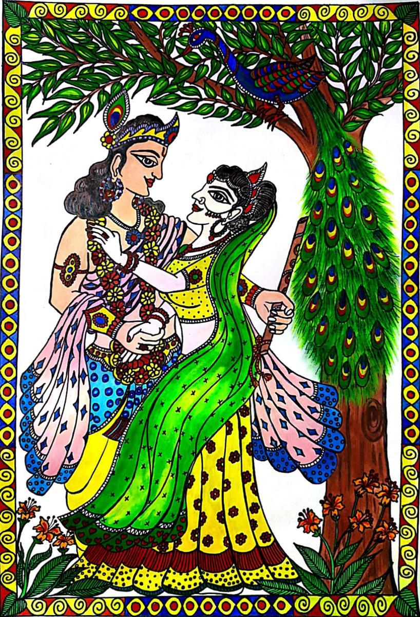 SUPERGAMERDIV1's tweet photo. Madhubani painting.... Watch on you tube... By Arti creations (art and craft) https://t.co/grIsDyqlRo https://t.co/bCcF0wO5V8