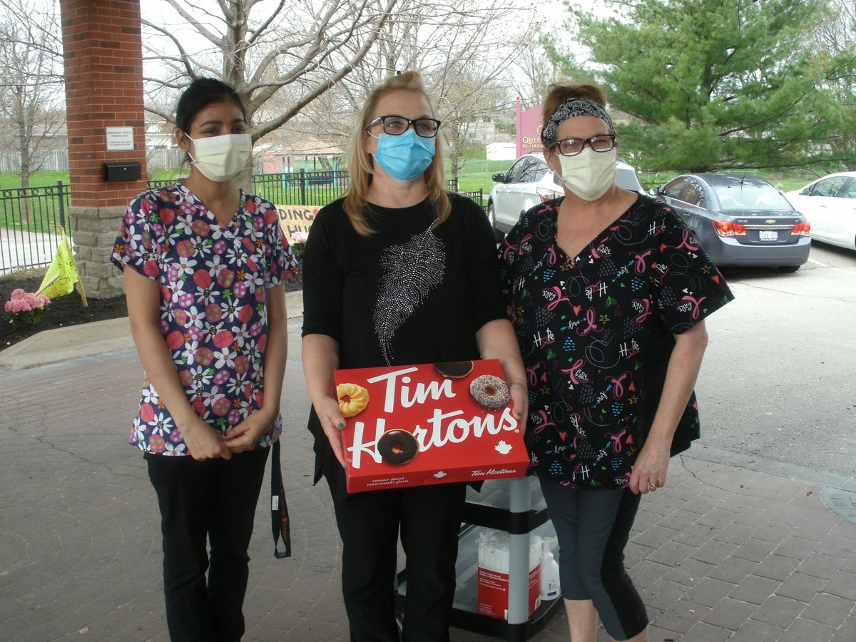 queenstonplace's tweet photo. Thank you Tim Hortons &amp; Canada Postal Service for making our Resident's and staff smile. https://t.co/63GlI8lr7H