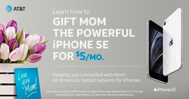 Celebrate Mom this Mother’s Day with a gift she really wants!  Learn more at go.att.com/e3se1.  We are following social distancing protocols to make shopping for Mom safe, easy and fun!  #attemployee