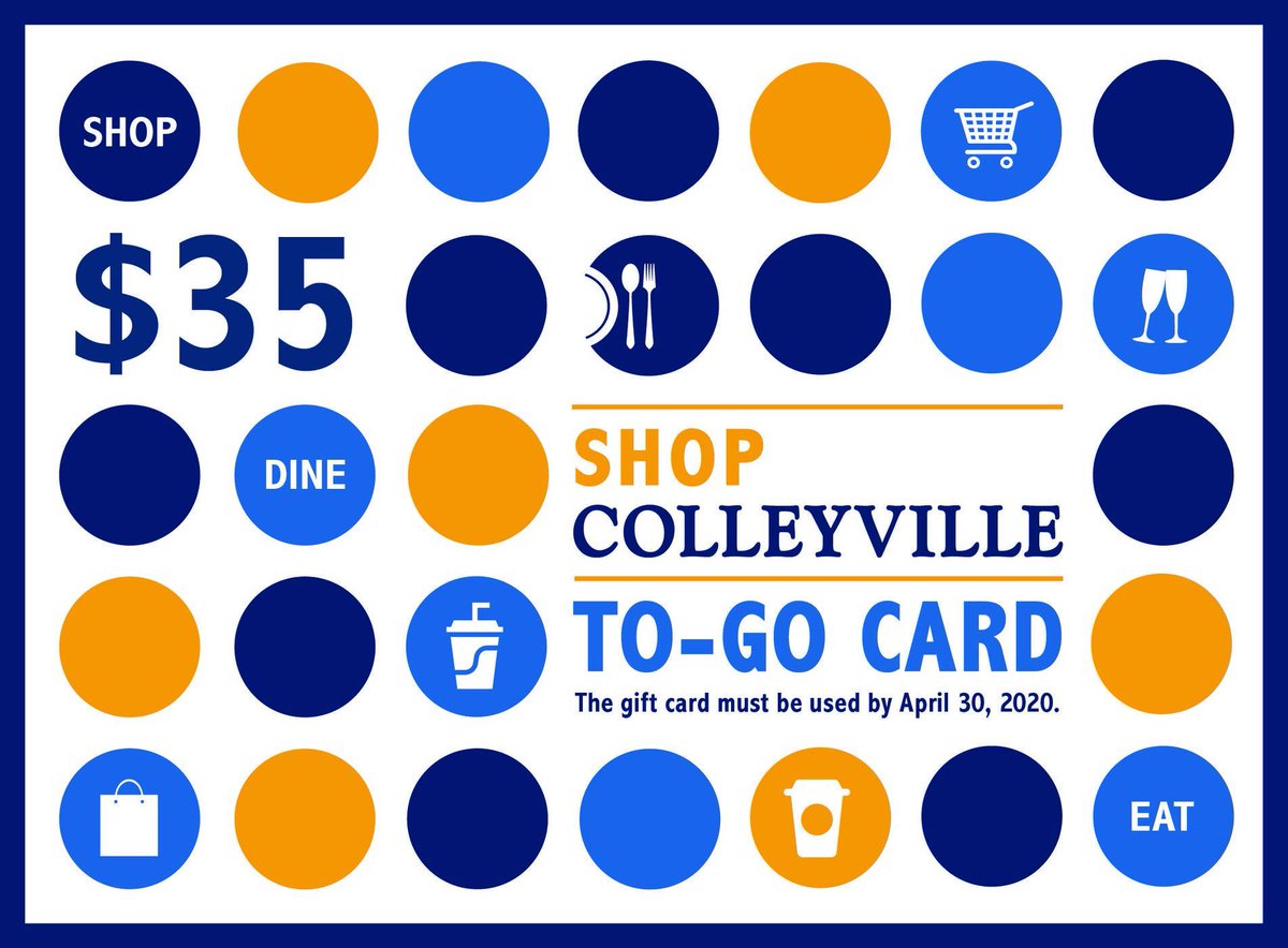 Just a reminder that today is the last day to use your #Colleyville To-Go gift cards! For a list of businesses accepting the card, check out: colleyville.com/home/showdocum…