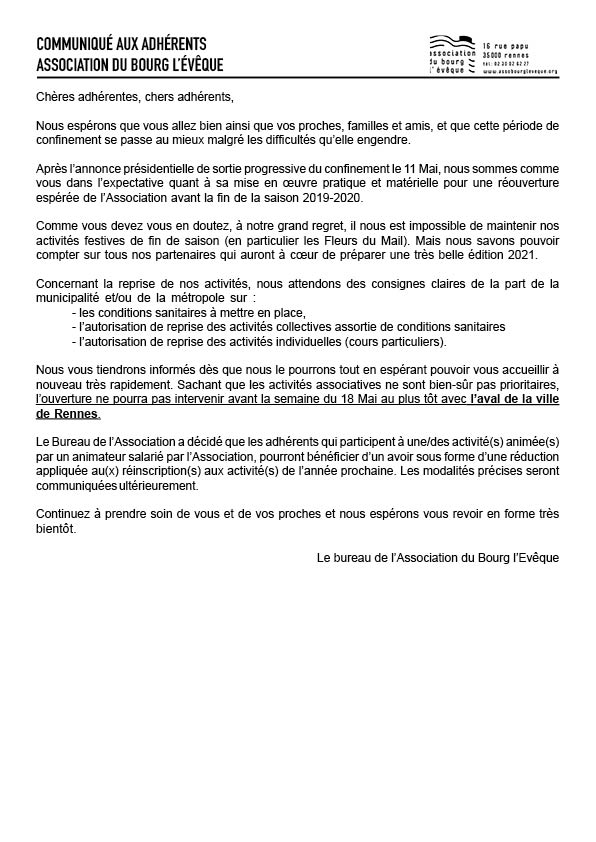 bourgleveque's tweet photo. Le bureau de l'association répond à vos questionnements dans un communiqué. Nous vous tiendrons au courant de l'évolution de la situation. https://t.co/NSopLtgAcw