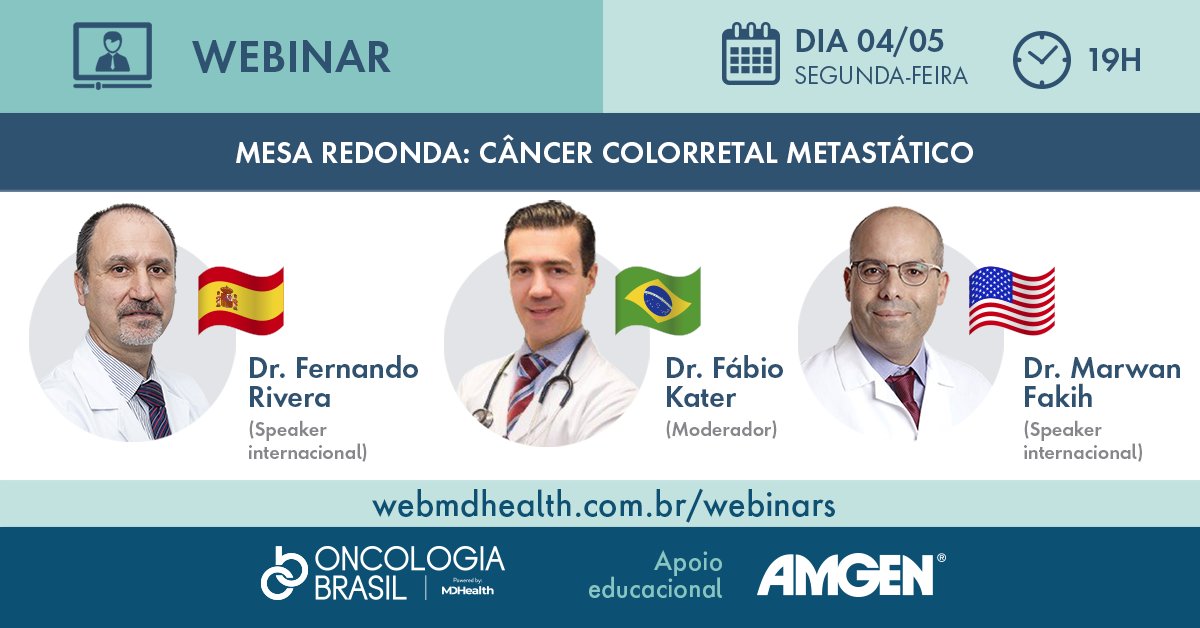 BrasilOncologia's tweet photo. Profissionais da #saúde interessados em #câncer #colorretal metastático não podem perder essa mesa redonda na próxima semana com três grandes nomes da #oncologia. Registre-se: 
https://t.co/g1qje3H9rp

#câncer #oncologia #mCCR #webinar #oncologiabrasil https://t.co/AgRQfCHwql