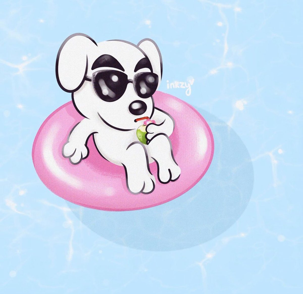 this is what i imagine KK slider does after his concerts... 🍹🏝
•
#kkslider #animalcrossingnewhorizons #animalcrossing #relax #ocean #poolfloat #drink #illustration