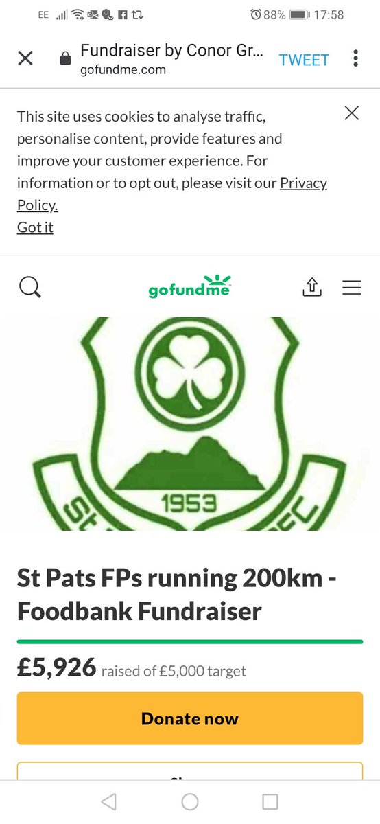 stpatsfp2nds's tweet photo. @ScottishFA @AmmyFitbaNews @GGPAFL @DumbartonHarp

Wow, people's generosity is just amaizing, thankyou all

Pressures on boys to go get your run done on sat 😁 https://t.co/DTW5eNi7Cm