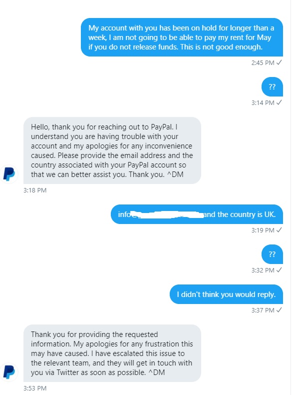 RandDigital's tweet photo. @SoLatinBarbie @PayPal wish PayPal would actually help other people https://t.co/LgKKRznVKI