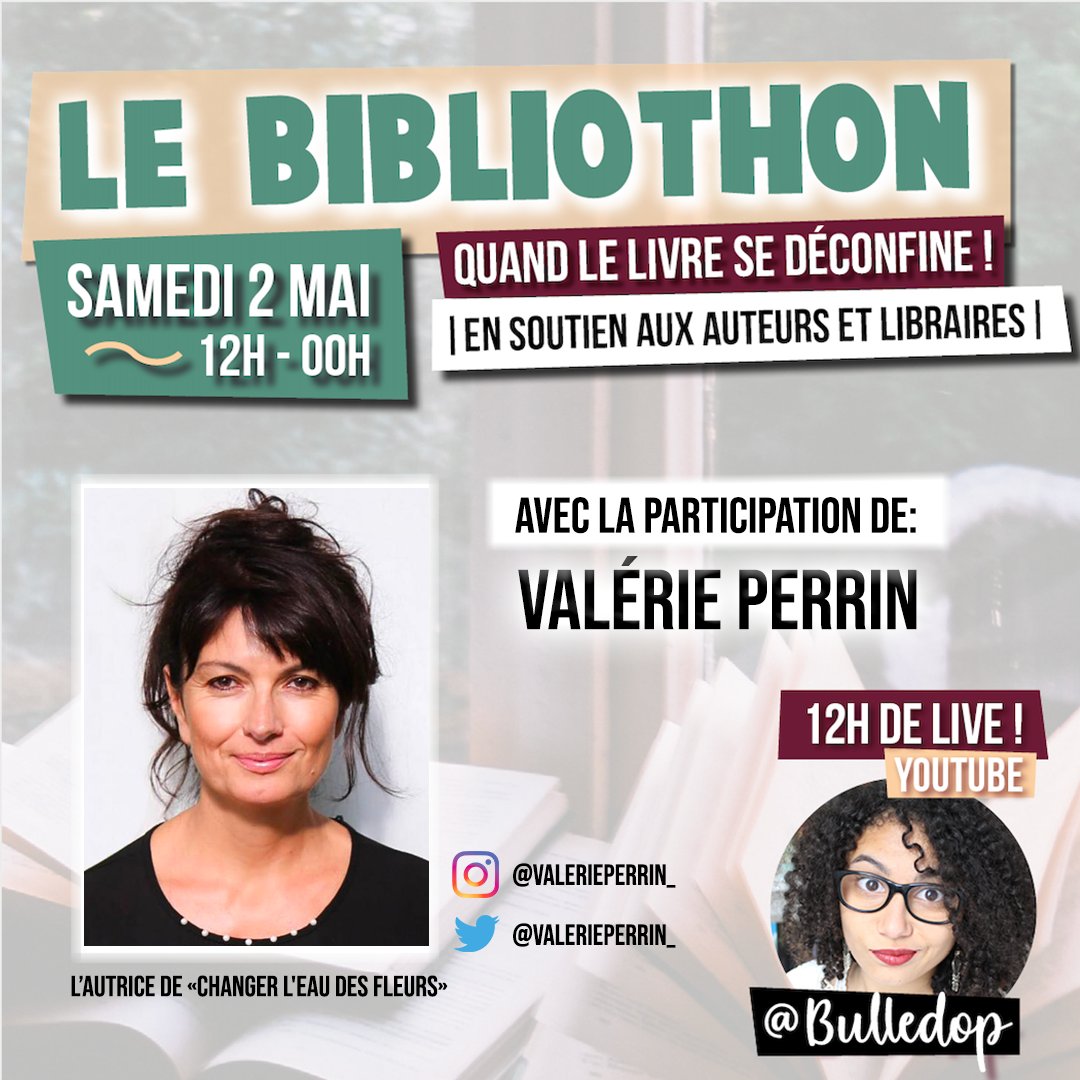 Bulledop's tweet photo. Le #LiveBibliothon dévoile ses guests @valerieperrin_
Rendez-vous samedi 2 mai à 12h sur ma chaine Youtube
https://t.co/DXUpa6eMQd https://t.co/lvwjR9Mwvp
