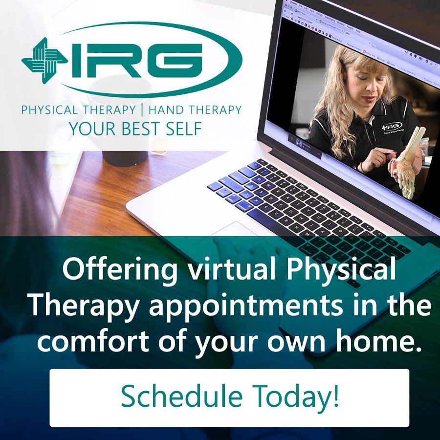 IRGPT (@irgpt) on Twitter photo Have you felt uncomfortable coming in for your Physical or Hand Therapy appointments? 
IRG is now offering Virtual Appointments and Check-in’s to keep you on track and out of pain.
Click the link below to schedule your virtual appointment today!
irgpt.com/irg-virtual-tr… Have you felt uncomfortable coming in for your Physical or Hand Therapy appointments? 
IRG is now offering Virtual Appointments and Check-in’s to keep you on track and out of pain.
Click the link below to schedule your virtual appointment today!
irgpt.com/irg-virtual-tr…