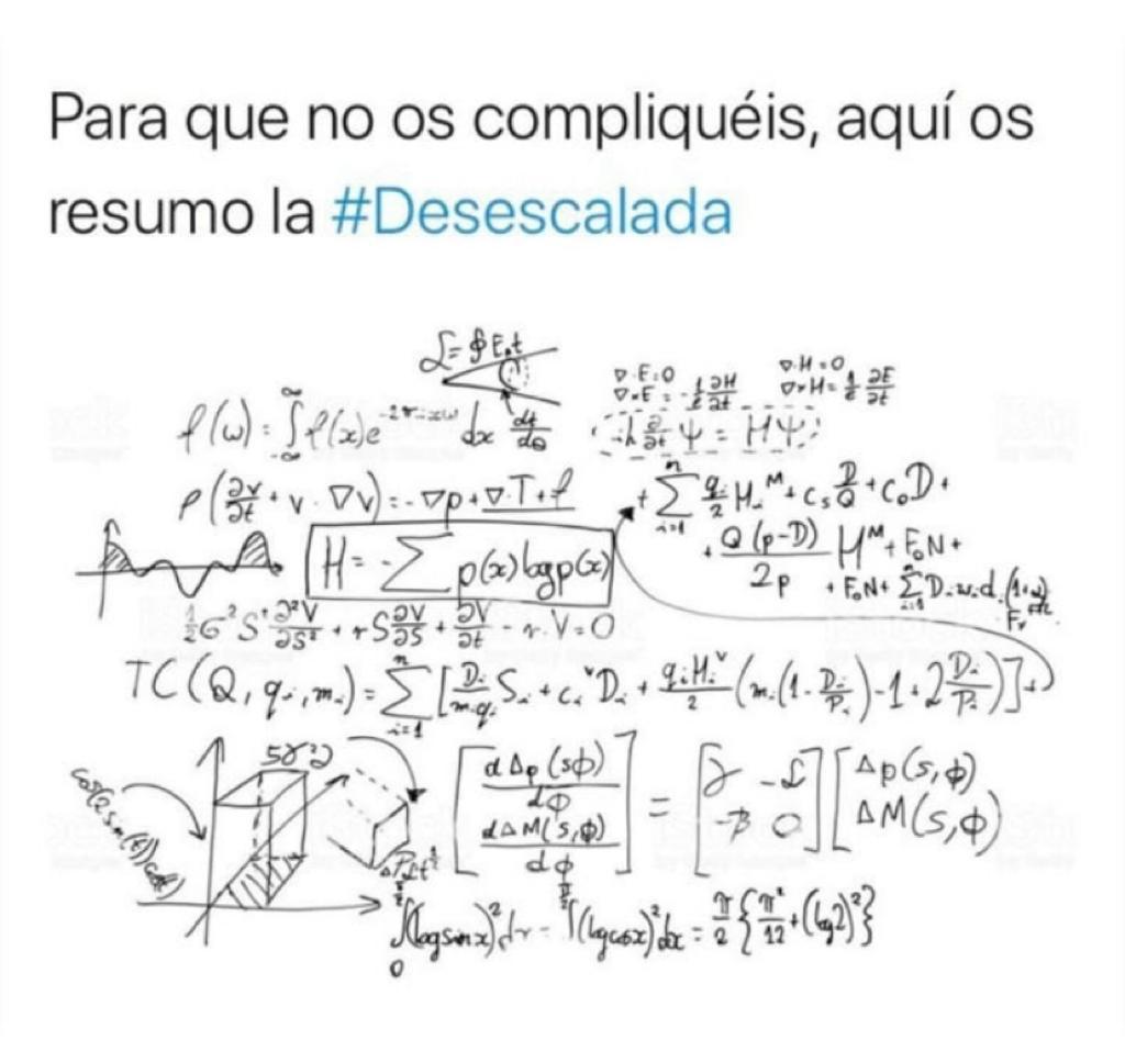 rafaelcolono3's tweet photo. @erchino79 @vlc_JI @AirBirabolas @INDEPEStilence @AlfonsoIXLeon @Desesperanzadoy @JordiMasFont @canilero9 @VictorSabater4 @verbigracienca @David_n_Goliat @hector_company @andarellabcn @marianpy1 @maitecasas18 @Morafanova @RRmontoro @oProscritoXan @The_Haunkk @canovasPM @MarcKle68449335 @mmo59cran @ivan_ogareff @Ororo_Pride @Juanma_Saez @AmatriaMateo @AlfonsoGBGB @rai_pares @xerigot @josepterrassa1 @siempre_en_mi @alertaroja17 @Julii1985 @Valeindepe @Cartejer1 @sergio_privado @farlonies @ochoabravo32 @wakajawaka4 @rafaloop @Rafaelcolono1 @tinckkes @Jafp1966 @felixvsrobespi @pequena_roca @sebingomez1 @virpani @EduRosales123 @CDRTabarnia Yo no entiendo nada del plan este d desconfinamiento, y estoy seguro q la mayoría d agentes d la autoridad tampoco, se seguirán unas normas genéricas d no irse a tomar vientos con la bici o el coche como hasta ahora y poca cosa más https://t.co/LdVjVAQAsD