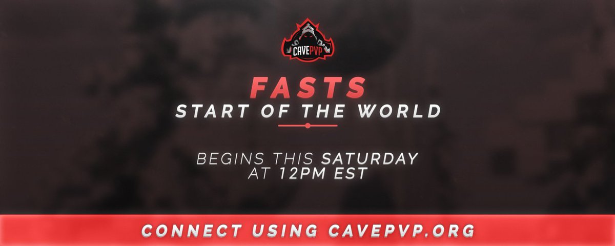 CavePvPorg's tweet image. The Return Week 1 🌎
• 📅 Fasts SOTW is this Saturday, May 2nd at 12 PM EST. 

📜 All information in our Discord: discord.gg/9yatJTf

RT + Follow for a chance to win a $50 Buycraft Voucher 💳

 • Server IP: cavepvp.org