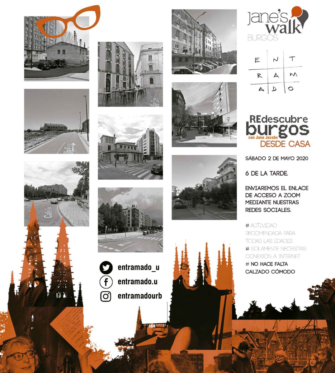 COABurgos's tweet image. Redescubre Burgos desde casa, #JaneJacobs, con @entramado_u, el sábado 2 de mayo a las 18 h.